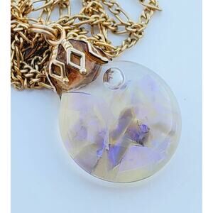 1/20 14k Gold Filled Rainbow Moonstone Pendant Necklace 18in